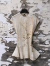 Mutedance 25 Spring/Summer Flower-dyed Short-sleeved Tunic Top MD-MD25SS10-hoary MD25SS09